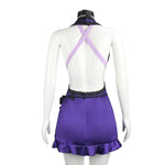 Sexy Tifa Dress FF7 Lockhart Purple Backless Party Dress Halloween Carnival Outfit