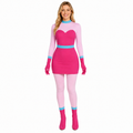 Womens Pink Spider Monster Costume 2-in-1 Layered Horror Game Villain Dress for Game Player