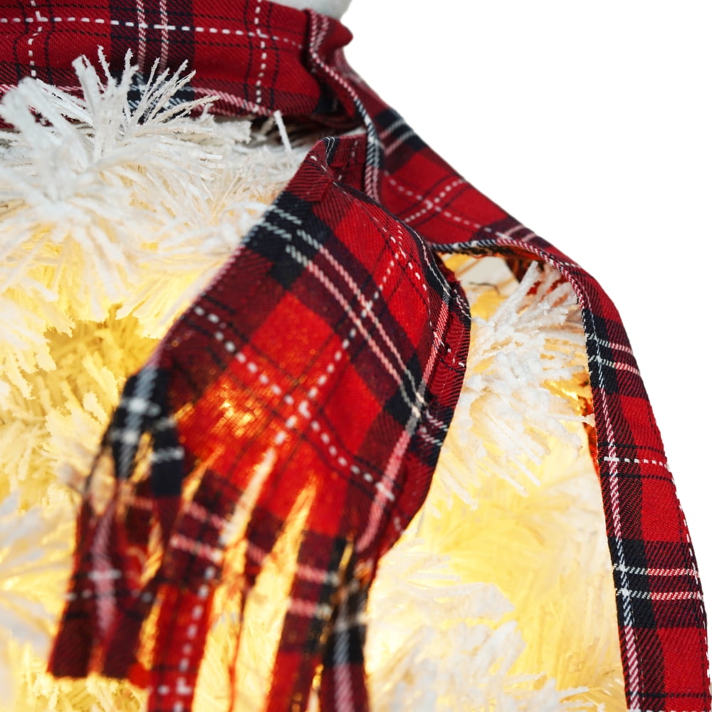 4ft Snowman-Shaped Christmas Tree with 100 Warm Lights Artificial Xmas Tree Holiday Decoration