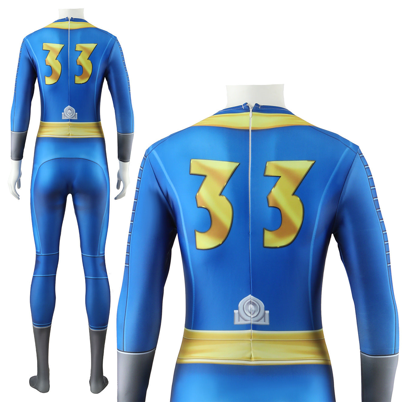 Vault Dweller Costume Vault 33 Game Player Shelter Clothes Blue Jumpsuit Lucy Norm Cosplay Suit