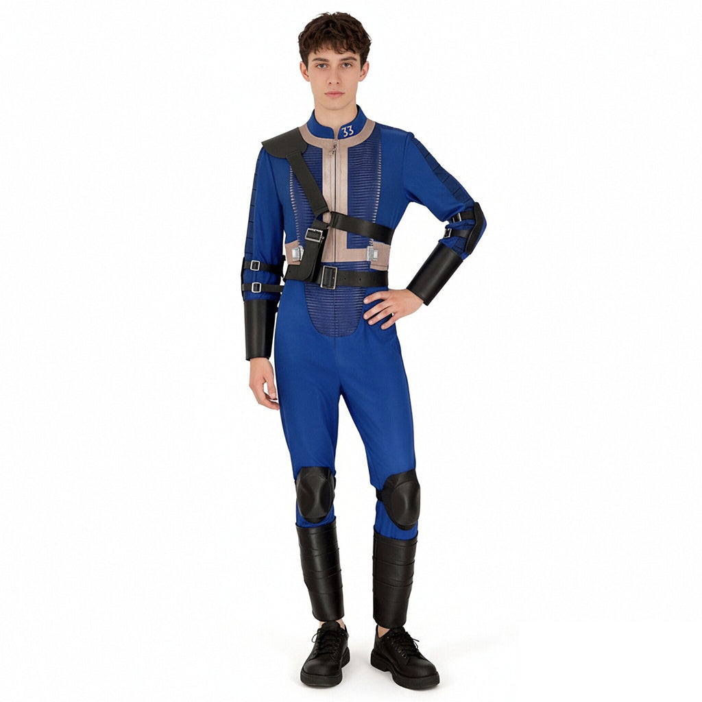 Vault 33 Suit Lucy Norm Shelter Clothes Blue Uniform Halloween Party Costume