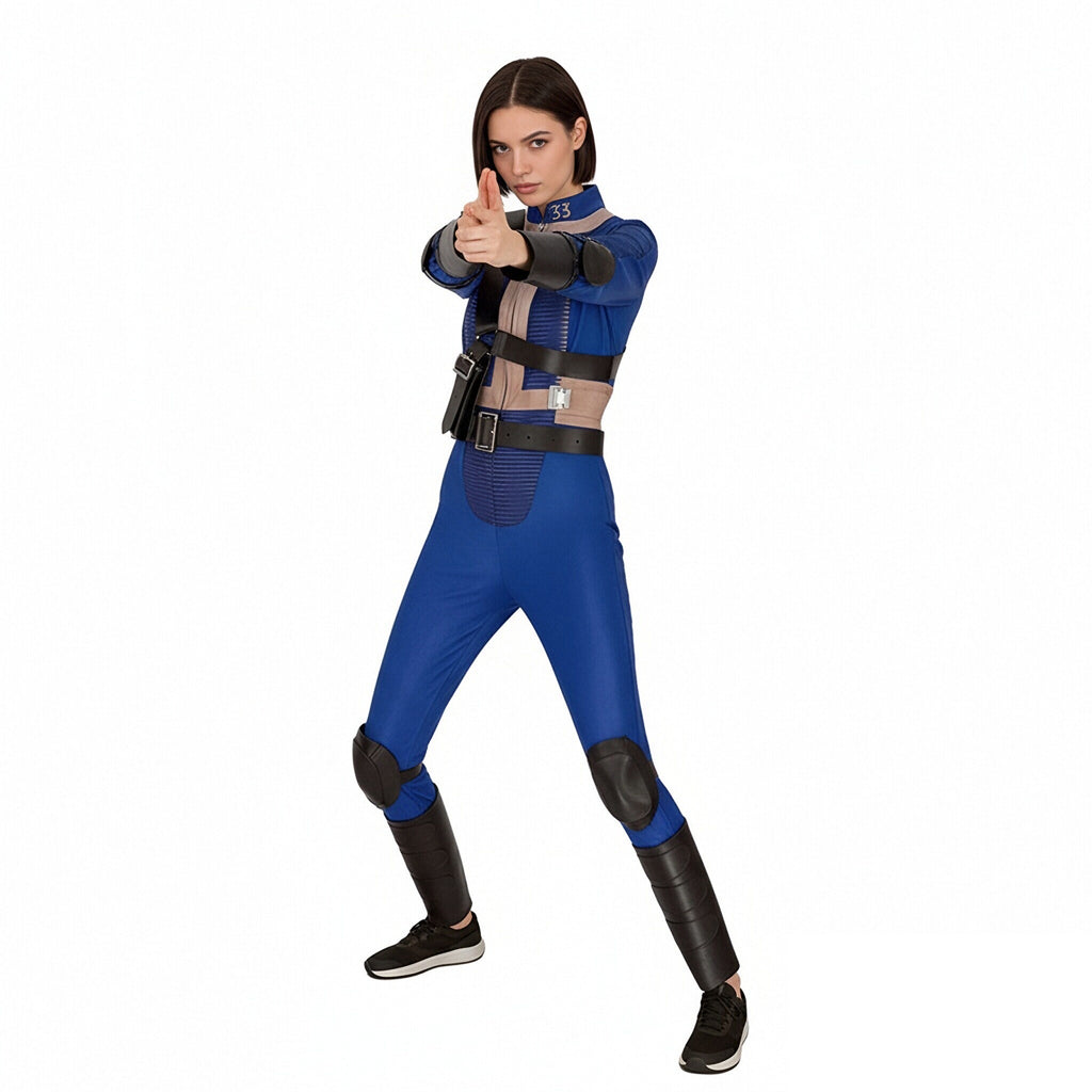 Vault 33 Suit Lucy Norm Shelter Clothes Blue Uniform Halloween Party Costume