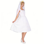 Lucy Wedding Dress White Gown with Veil Set Vault Dweller Costume for Cosplay Party
