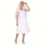 Lucy Wedding Dress White Gown with Veil Set Vault Dweller Costume for Cosplay Party