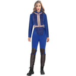 Fallout Vault 33 Costume Lucy Cosplay Outfit Blue Uniform Halloween Party Suit