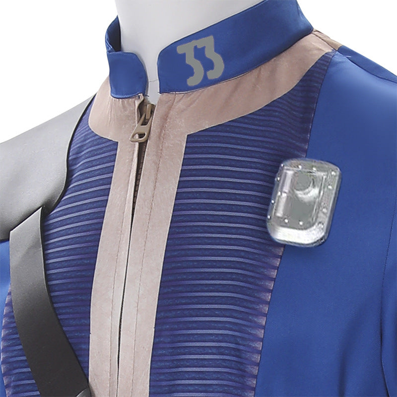 Vault 33 Suit Lucy Norm Shelter Clothes Blue Uniform Halloween Party Costume