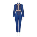 Fallout Vault 33 Costume Lucy Cosplay Outfit Blue Uniform Halloween Party Suit