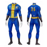 Fall Out 76 Outfit Kids Adult Blue Underarmor Jumpsuit Vault 76 Cosplay Costume