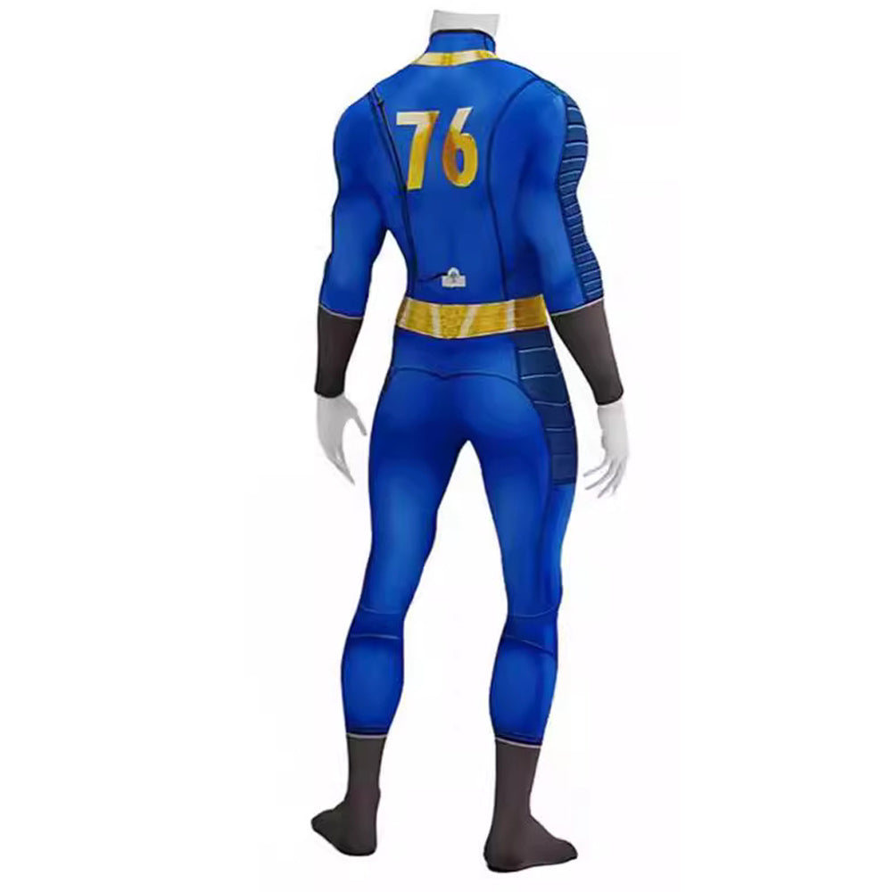 Vault Dweller Costume Games Player 76 Outfit Blue Underarmor Jumpsuit for Cosplay