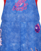 Island Adventure Outfit Red Shirt Overalls Shoulder Pad and Accessories 5pcs Suit for Kids Adults Dress-up Party