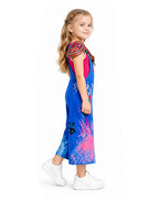 Kids Island Adventure Costume Blue Overalls Tank Top and Shoulder Armor 3pcs Full Set for Cosplay Carnival
