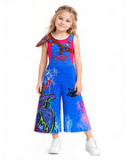 Kids Island Adventure Costume Blue Overalls Tank Top and Shoulder Armor 3pcs Full Set for Cosplay Carnival