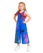 Kids Island Adventure Costume Blue Overalls Tank Top and Shoulder Armor 3pcs Full Set for Cosplay Carnival