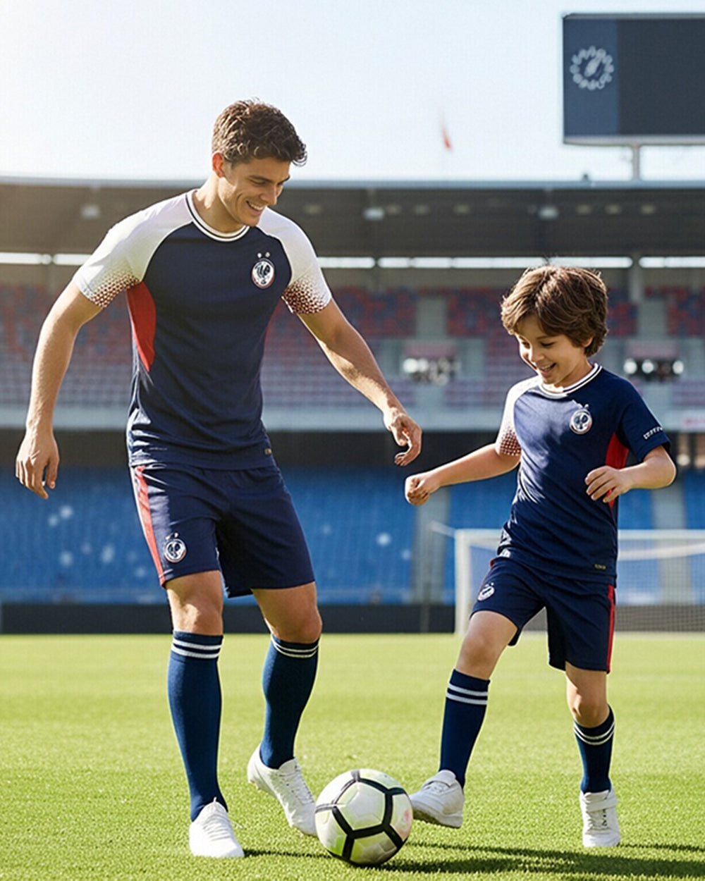 France Soccer Team Jersey Matching Father and Kids Navy Breathable Football Uniform for 2026 Stadium Cheering