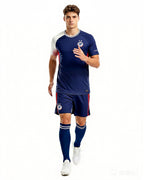 France Soccer Team Jersey Matching Father and Kids Navy Breathable Football Uniform for 2026 Stadium Cheering
