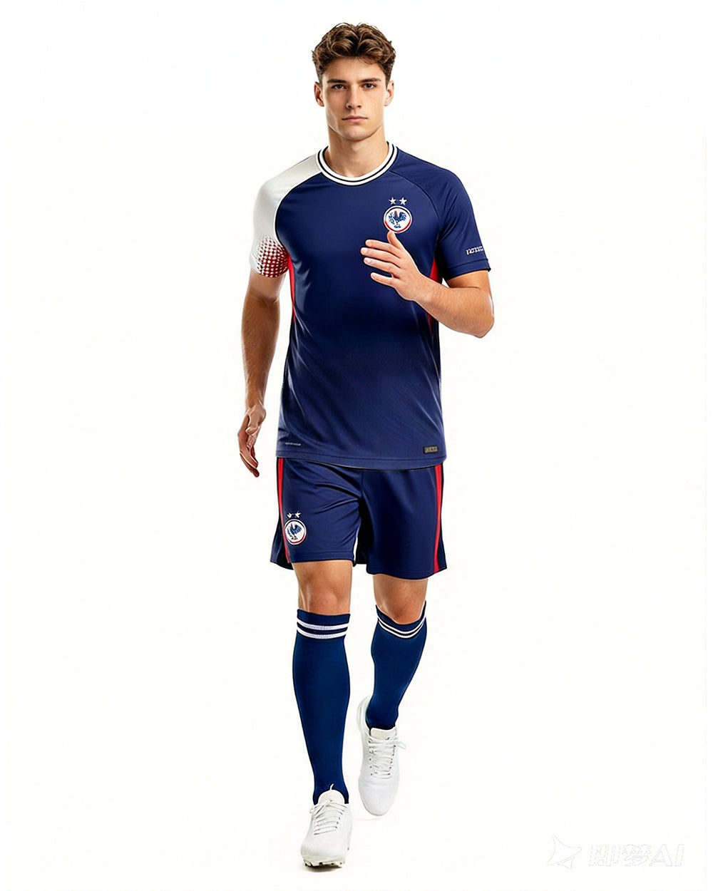 France Soccer Team Jersey Matching Father and Kids Navy Breathable Football Uniform for 2026 Stadium Cheering