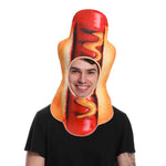 Funny Halloween Hat Unisex Adult Hot Dog Crazy Hat Novelty Food Hat for Holiday Party Dress Up