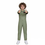 Kids Ghost Hunter Onesie Retro Zipper Front Workwear Jumpsuit for Themed Event Cosplay