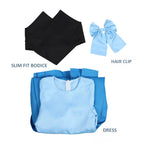 Ariel Blue Dress Princess Ariel Costume 3pcs Mother and Me Mermaid Costume for Kids Adult Halloween Cosplay