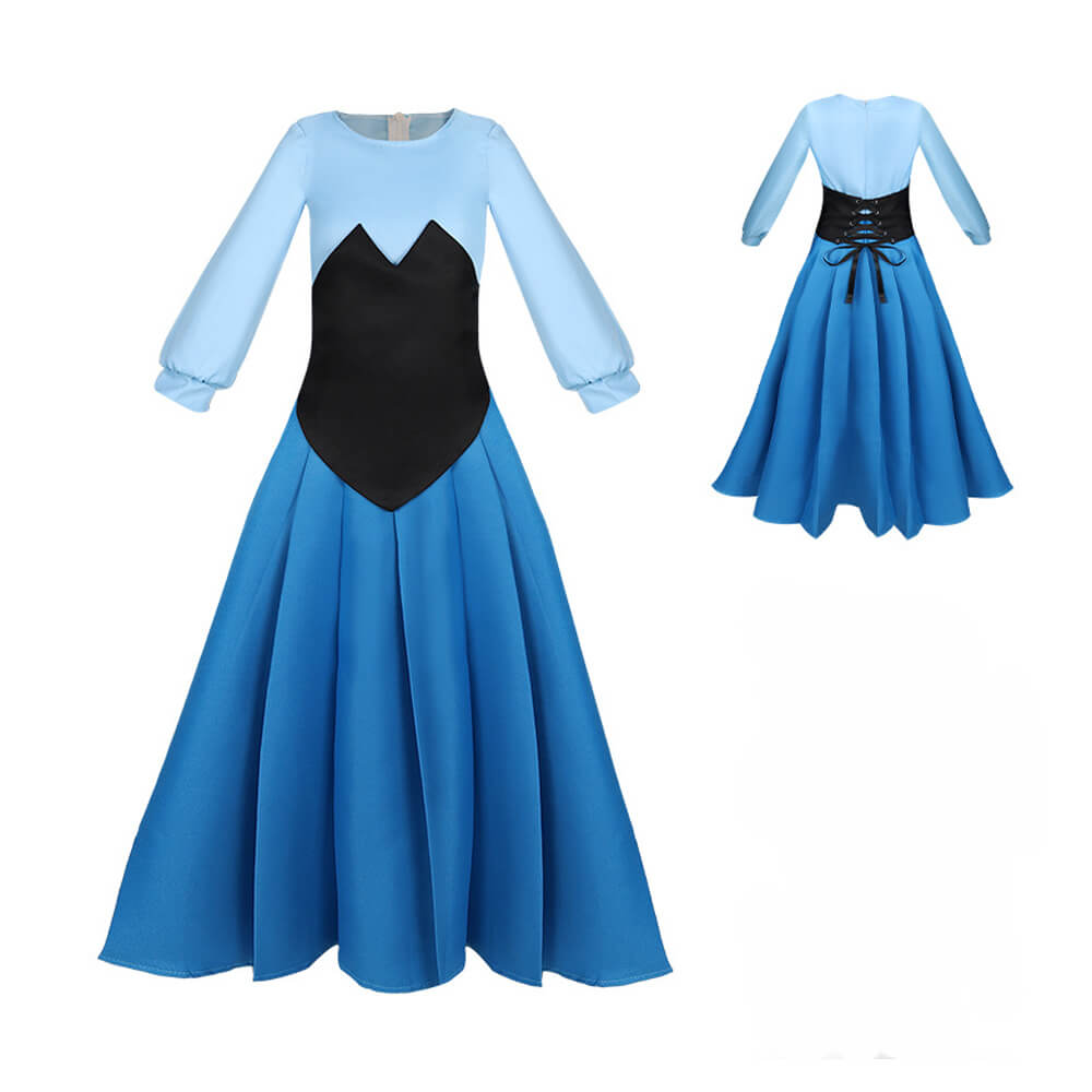 Ariel Blue Dress Princess Ariel Costume 3pcs Mother and Me Mermaid Cos Sun Baby Ariel Blue Dress Princess Ariel Costume 3pcs Mother and Me Mermaid Cos Sun Baby