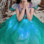 Kids Light Up Mermaid Dress Princess Ariel Dress Up Costume Party Birthday Halloween Costumes