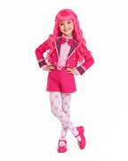 Pink Princess Costume Movie 5 Cropped Blazer Shorts Shirt and Accessories 6pcs Suit for Kids Adults Cosplay Events