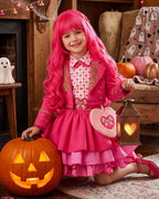 Pink Princess Costume Movie 5 Jacket Dress Bag and Belt 4pcs Full Set for Kids Adults Cosplay Events