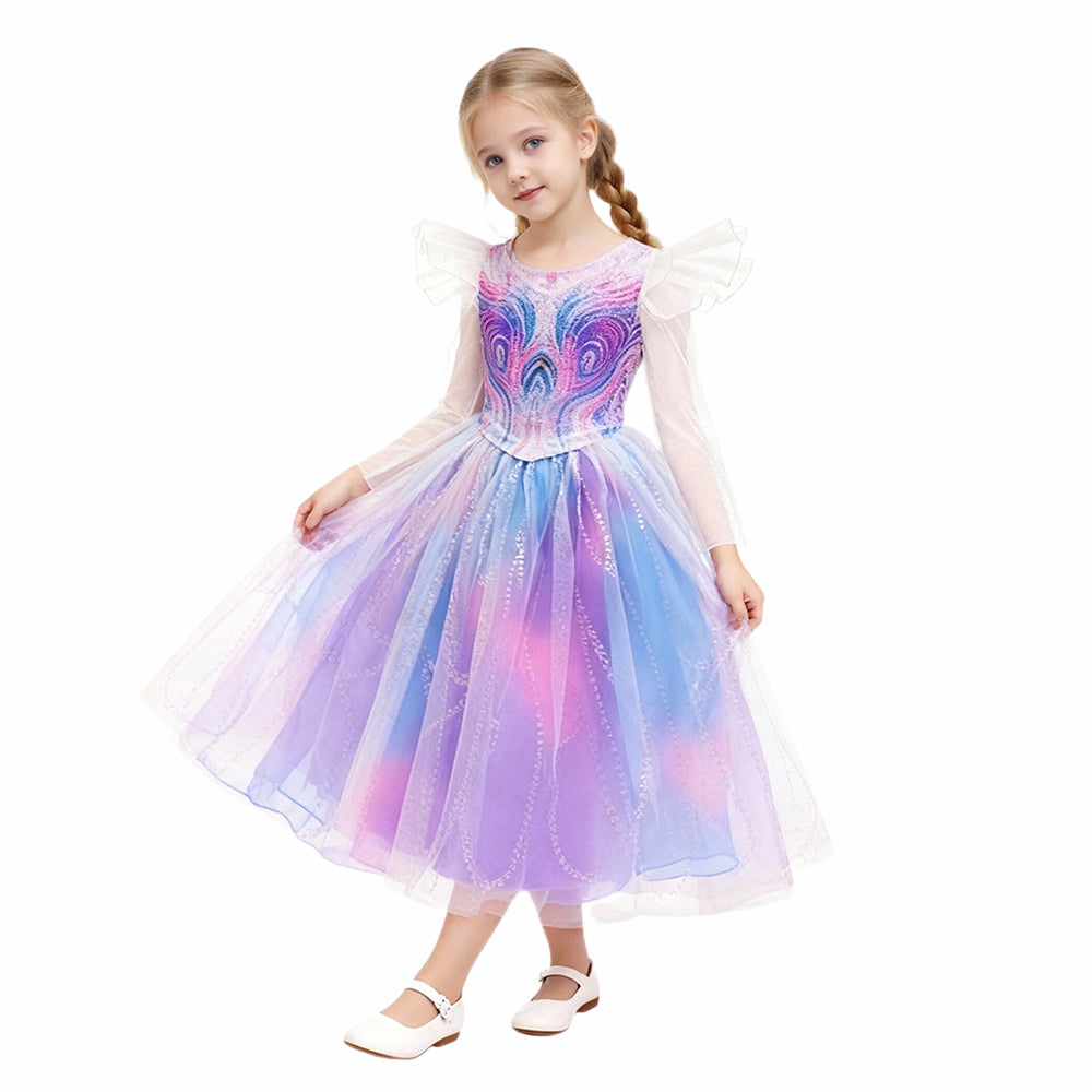 Girls Glinda Costume The Good Witch Musical Cosplay Dress with Crown and Fairy Wand Full Set