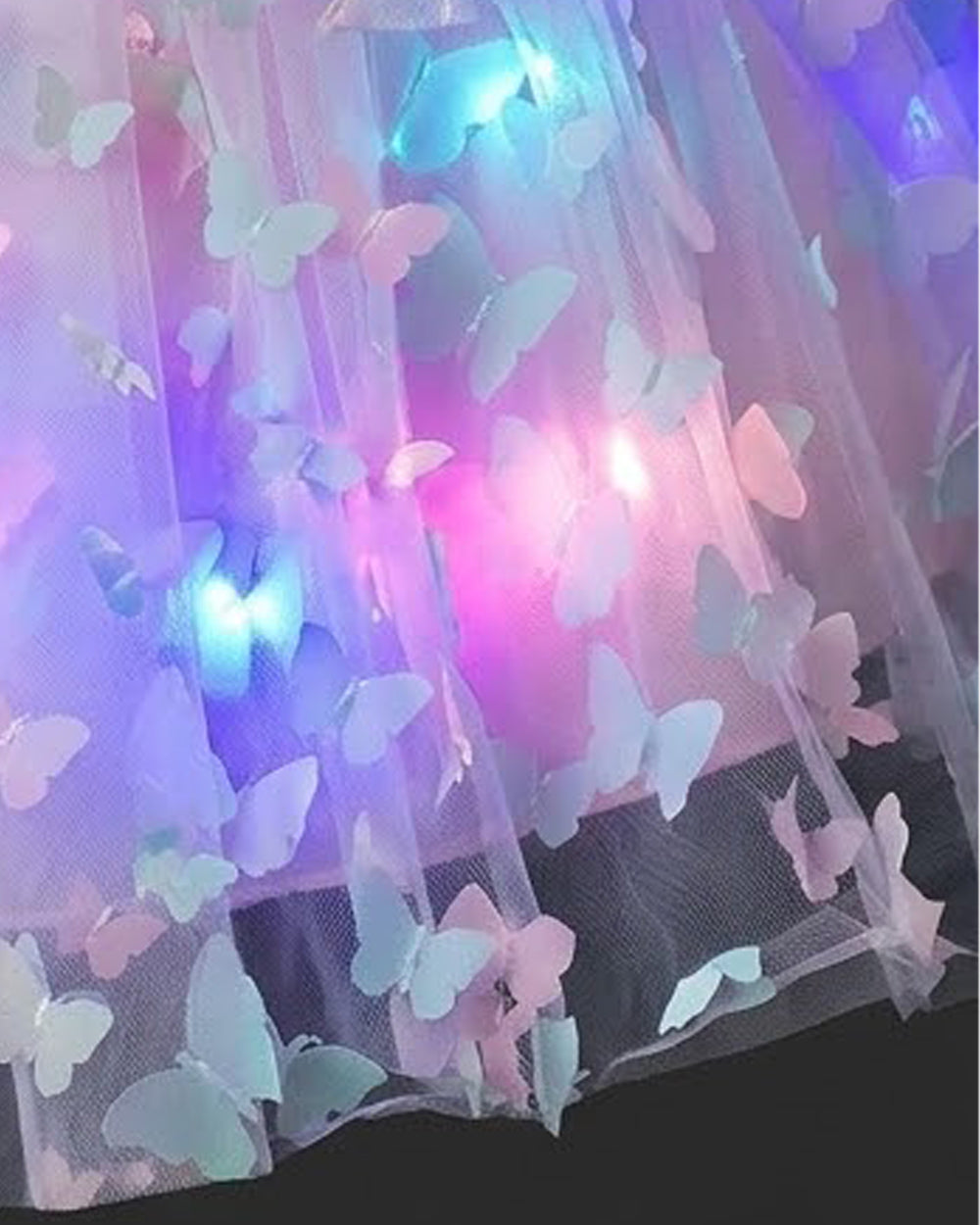 Girls Light Up Dress Sparkly Fairy Butterfly Tulle Dress with 3D Wing and Lights for Halloween Carnival Birthday Parties