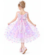 Girls Light Up Dress Sparkly Fairy Butterfly Tulle Dress with 3D Wing and Lights for Halloween Carnival Birthday Parties