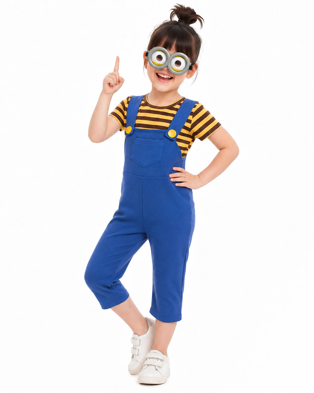 Kids Yellow Halloween Costume Unisex Party Carnival Cosplay Yellow T-Shirt and Overalls