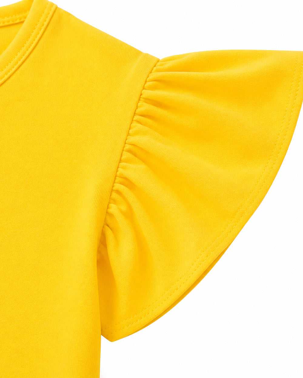 Girls Yellow Monster Costume Cute T-shirt and Denim Dress 2pcs Set for Cosplay Party Daily Wear