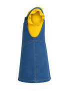 Girls Yellow Monster Costume Cute T-shirt and Denim Dress 2pcs Set for Cosplay Party Daily Wear