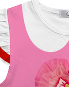 Toddler Girls Pink Princess Dress and Crossbag 2pcs Suit for Cosplay Events