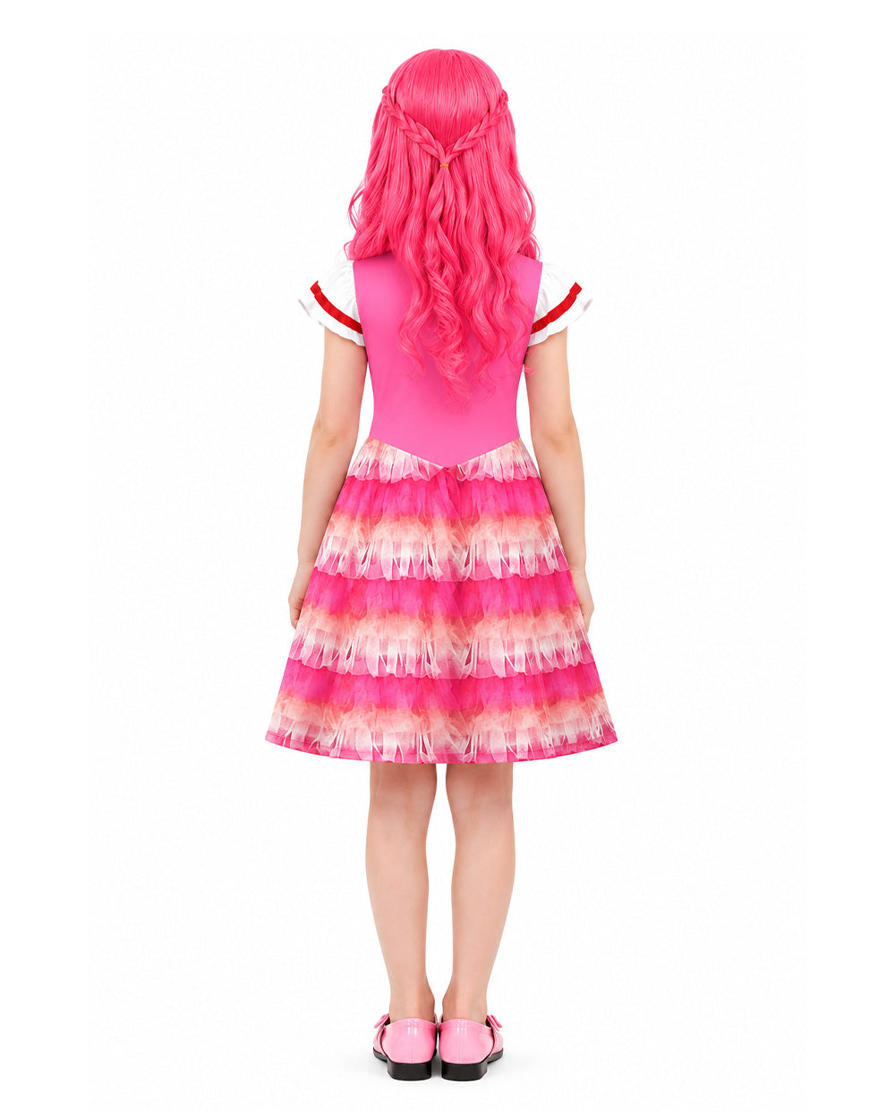 Toddler Girls Pink Princess Dress and Crossbag 2pcs Suit for Cosplay Events