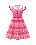 Toddler Girls Pink Princess Dress and Crossbag 2pcs Suit for Cosplay Events
