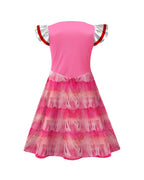 Toddler Girls Pink Princess Dress and Crossbag 2pcs Suit for Cosplay Events