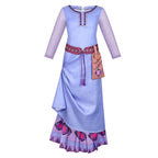 Wish Dress Asha Princess Costume Dress-up Set with Waist Bag and Belt for Girls