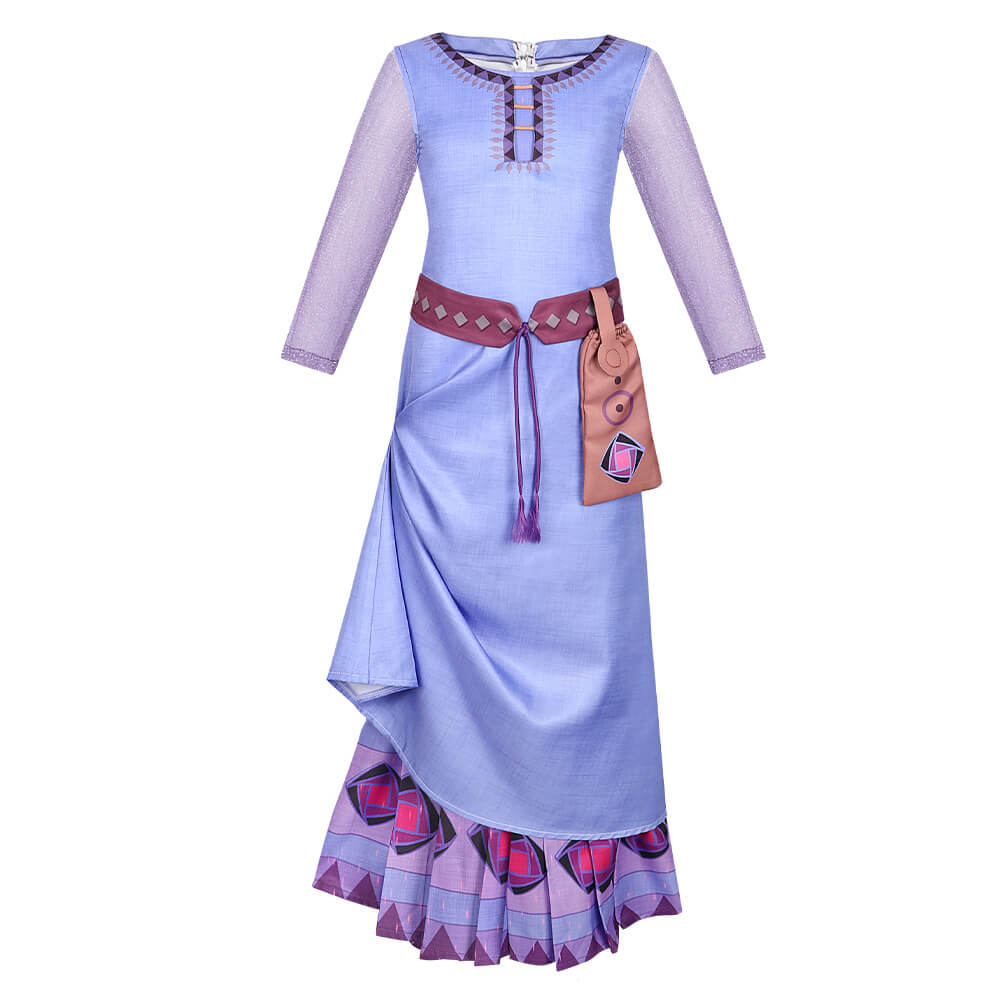 Girls Wish Costume Princess Asha Cosplay Outfit Maxi Dress for Party D ...