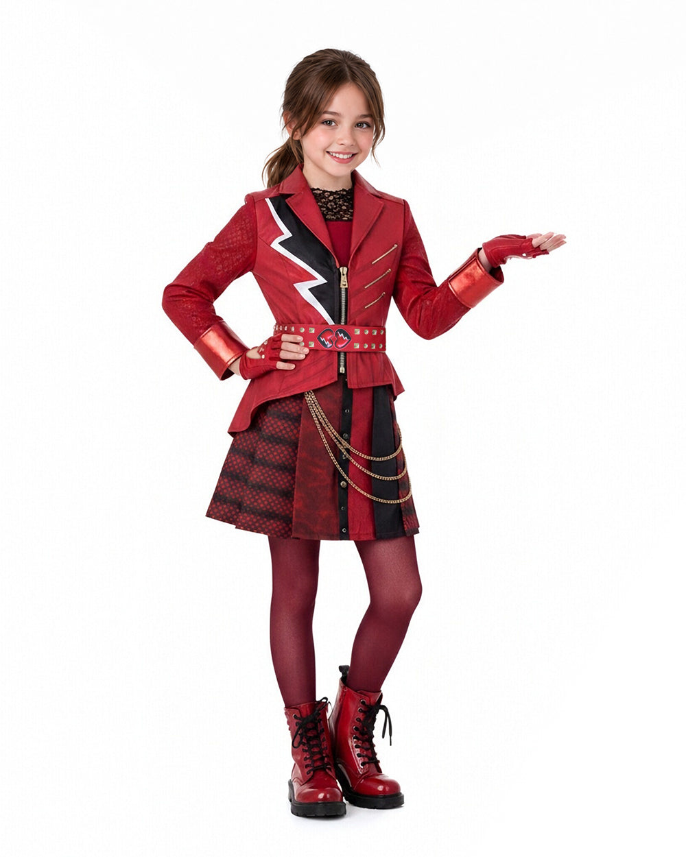 Princess Red Dress Red Wonderland Jacket Skirt Shirt Gloves and Accessories for Girls Women Stage Performance