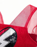 Toddler Girls Red Princess Costume Red Wonderland Tutu Dress and Wig for Halloween Party