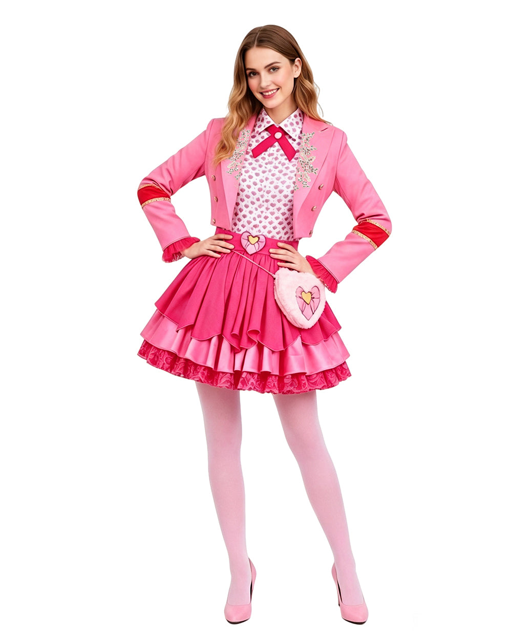 Pink Princess Dress Movie 5 Blazer Shirt Skirt Bag and Accessories for Girls Women Cosplay