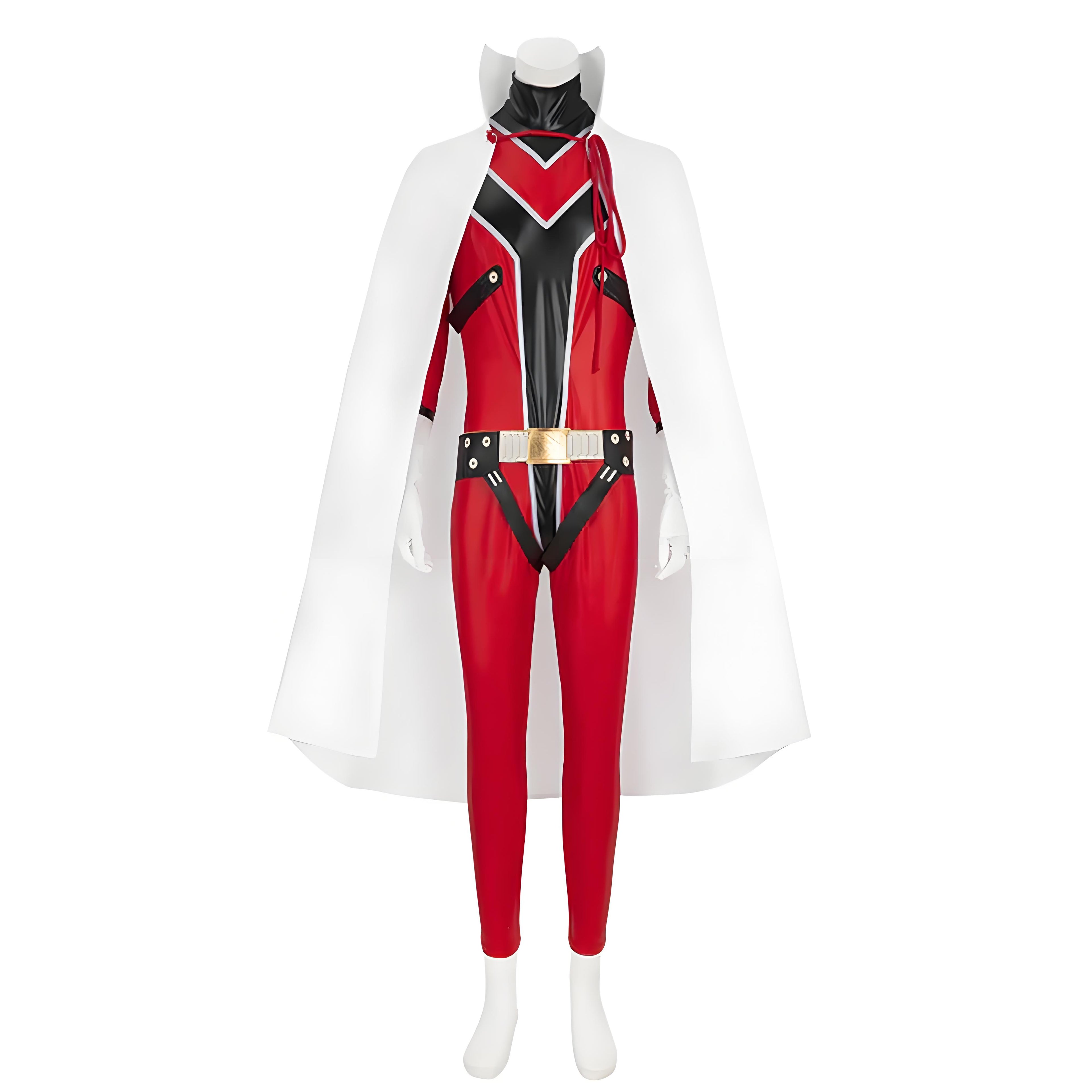 Adult Red Keeper Costume Go Go Loser Ranger Uniform and Cloak 2pcs Suit
