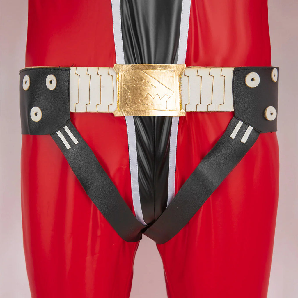 Adult Red Keeper Costume Go Go Loser Ranger Uniform and Cloak 2pcs Suit