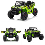 12V Kids Ride On Car Electric UTV Car Single Seat with a Safety Belt Front LED Lights and Horn