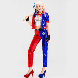 Adult Harley Costume Sexy Halloween Cosplay Outfit Harley Jacket Set for Role Play