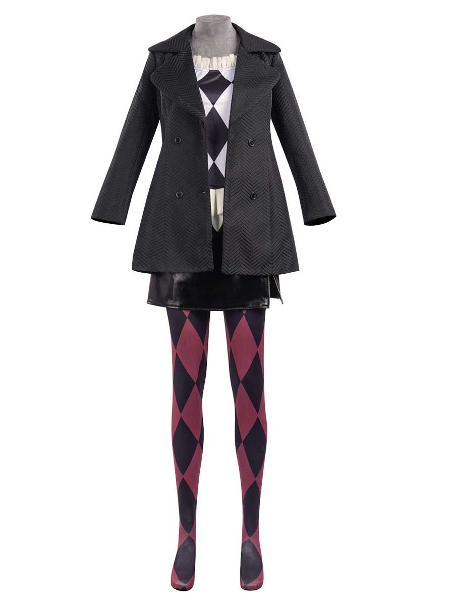 Adult Harley Outfit Joker 2024 Lady Quinn Black Costume Cosplay Dress Up Suit