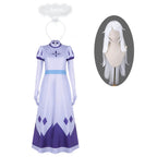 Emily Cosplay Costume Seraphim Dress Outfit Halloween Angel Halo Wing Women Fancy Uniform