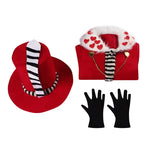 Adult Valentino Costume Fancy Valentino Red Dress Hat and Gloves 3pcs Suit Halloween Cosplay Outfit