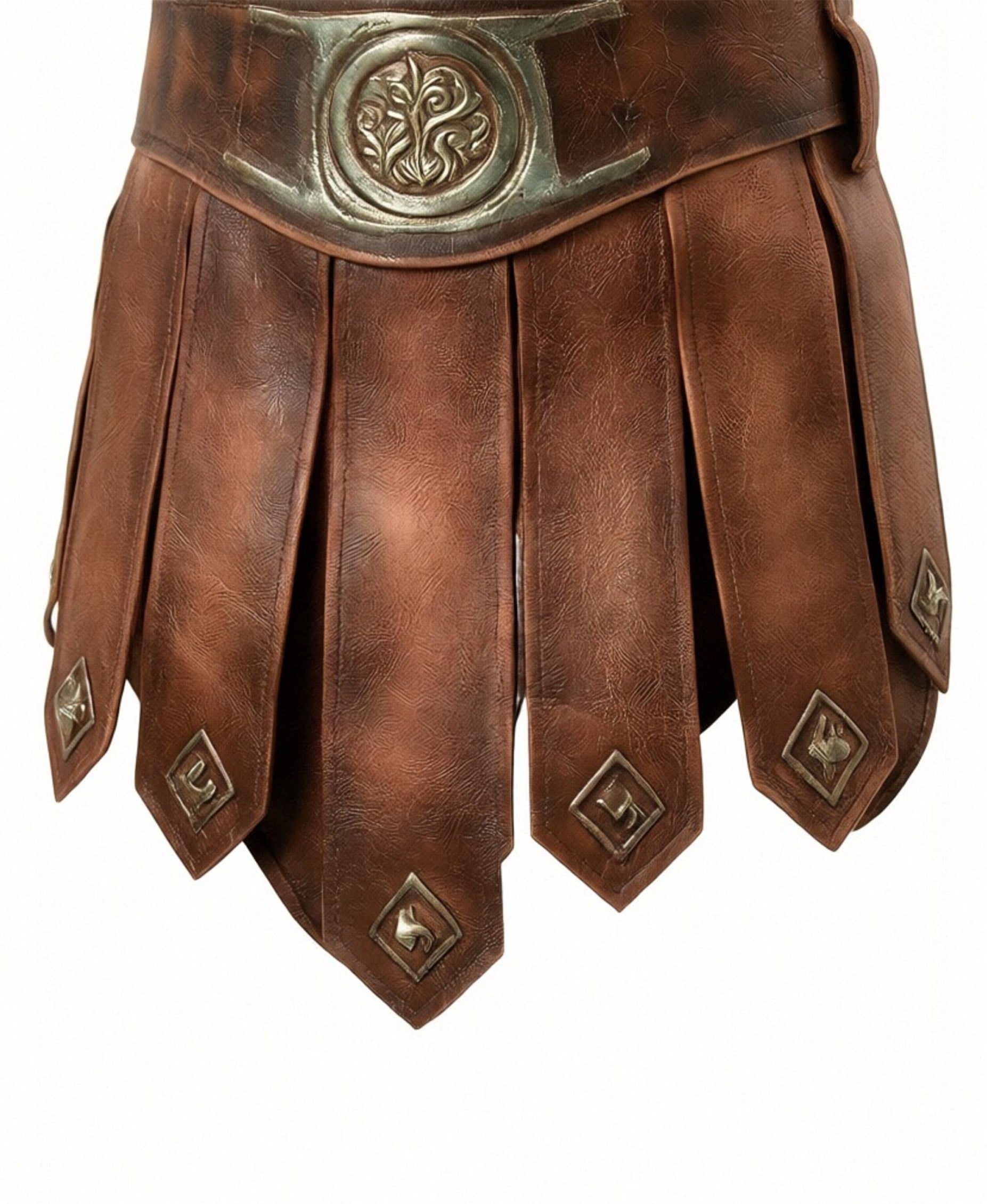 Prince Muscle Costume Brown Universe Hero Jumpsuit with Vest Loin Cloth Arm Guards for Boy Men Cosplay Party